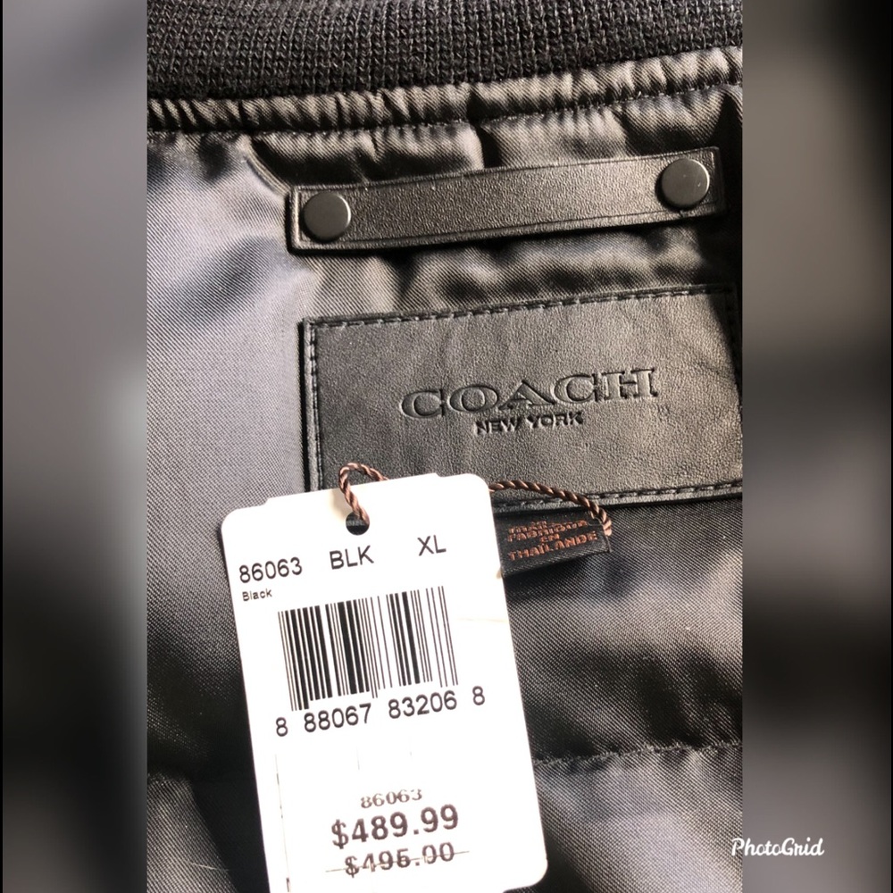 SALE⬇️ Men’s coach🆕XLblk bomber w/down lining NWT - Picture 6 of 8